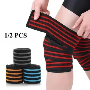 1/2PC 180cm Kneepad Bandage Compression Braces Sports Knees Wraps Straps for Gym Workout Weightlifting Fitness Squats Training