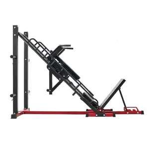 VEVOR Leg Press Hack Squat Machine, Adjustable Leg Press Combo with Linear Bearing and Weight Storage, Lower Body Special for Home Gym, Leg Exercise Equipment for Quads, Hamstring, Glutes, Calve