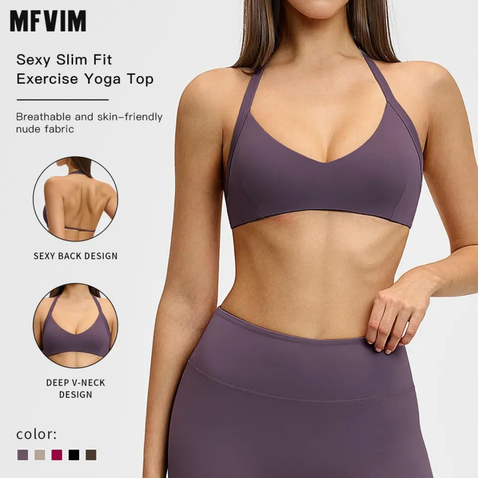 MFVIM Women’s Solid Color Sports Bandeau Bra, Breathable, Comfortable, Quick-Drying Sports Bra, Ladies Sportswear for Indoor/Outdoor Use, Seamless Fitness Bra, Yoga Bra