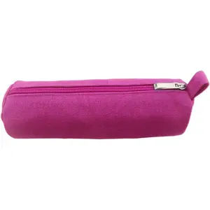 Heavy Canvas Stationery Stylish Simple Pencil Bag and Durable Compact Zipper Pencil Case Pouch 1 Pack Pink