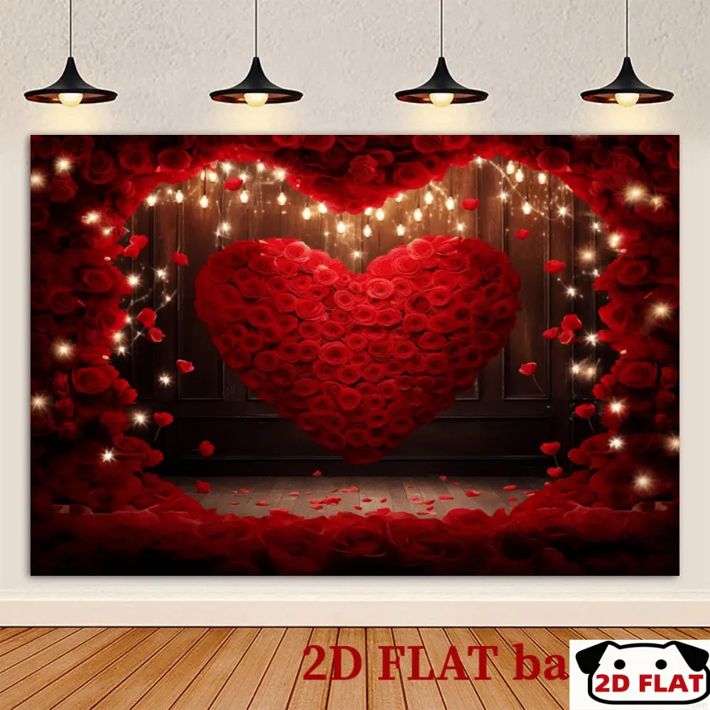 Red Rose Polyester Tapestry - Romantic Floral Love Theme Decor, Photography Backdrop & Studio Prop for Wedding, Church Events (Love, Father's Day, Thanksgiving, Independence Day) Home Wall Hanging