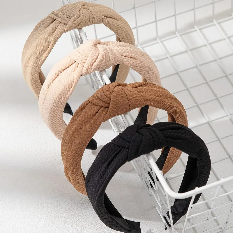 Women's Simple Plain Knotted Decorative Polyester Hair Hoops, Fall New Headbands for Women, Casual and Versatile Daily Makeup Face Wash Hair Accessories