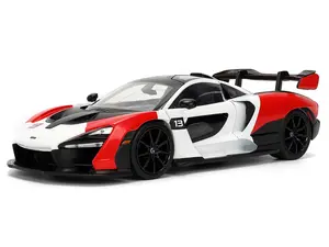 Jada Toys 1:24 McLaren Senna Red & White w/Carbon Diecast Model Car 36370