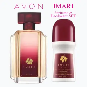 Avon Imari Pefume EDT Spray for her 1.7 fl oz and Deodorant roll-on 2.6 fl oz. SET Fragrance Jasmine Body Care Floral