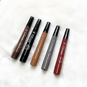 4-Fork Microblading Waterproof Brow Pen, Natural Hair-Like Strokes, Long-Lasting Smudge-Proof, Easy Application for Beginners, Precise Brow Definition