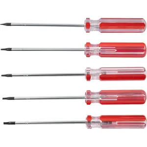 5 count  Torx Screwdrivers Set with Comfortable Handle,  Tamper Proof  Set, (T4 T5 T6 T7 T8), Red