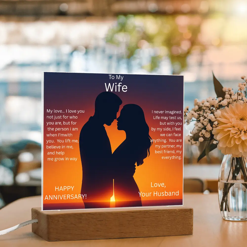 TO MY WIFE ANNIVERSARY,,,ACRYLIC PLAQUE