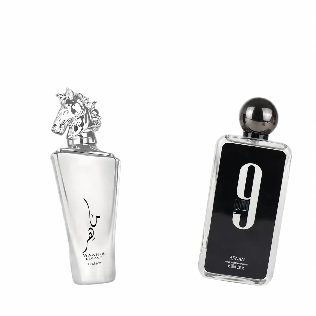 Oudlash Bundle | Lattafa Maahir Silver + Afnan 9 PM | Unisex Fragrances | 100 ML | Eau De Parfum | Lime, Spearmint, Grapefruit