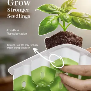 Rainpoint 2-Pack Seed Starter Trays with LED Planting Light, Controller & Humidity Cover, Reusable Garden Essentials, Perfect Gift