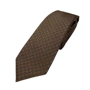 Pre-owned GUCCI Silk Small Leather Goods GG Jacquard Tie
