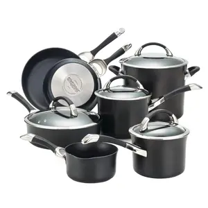Circulon Symmetry Hard Anodized Nonstick Cookware Pots and Pans Set 11-Piece Black