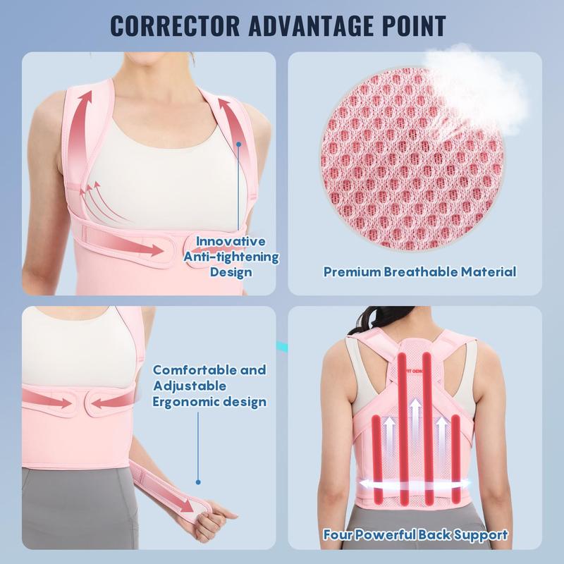 Back Brace Posture Corrector for Women and Men, Shoulder Straightener, Adjustable Full Back Support, Upper and Lower Back Pain Relief - Scoliosis, Hunchback, Hump, Thoracic, Spine Corrector