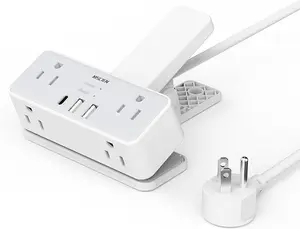 Desk Clamp Power Strip with USB Ports, Mscien 6 FT Extension Cord with Multiple Outlets, Surge Protector Power Strip with 6 Outlet & 3 USB(1 USB C), Desk Mount Edge Extension Cord for Home Office