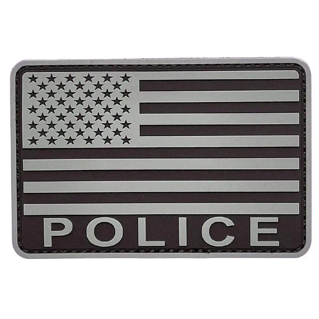 USA American Flag Police Patch [3.0 X 2.0 - PVC Rubber- “Hook ” Fastener-PL5]