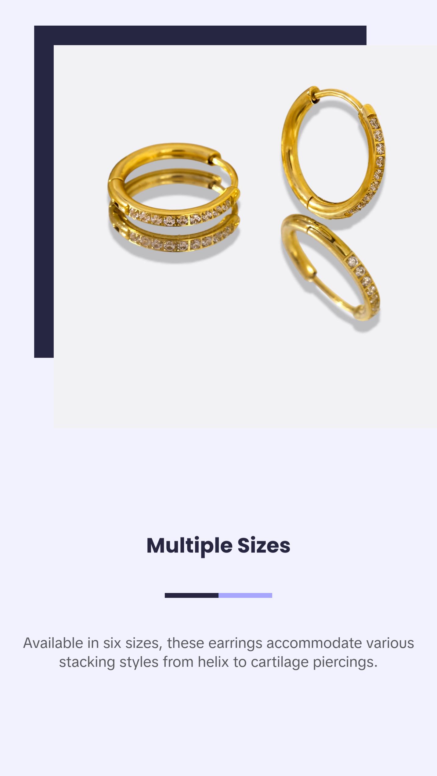 Sofia Stackable Pavé Huggie Earrings 18k Gold Plated Waterproof and Hypoallergenic Mini Earrings trendy earring