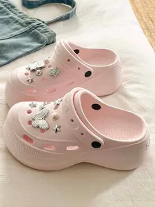 2026 New Fashion Versatile Holey Shoes for Women, Eva Comfortable Breathable Thick Sole, Simple Casual Beach Sandals, Outdoor Garden Shoes, Slipper
