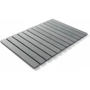 Large Stone Bath Mat, Foldable Diatomaceous Earth Shower Mat – Quick Dry, Absorbent, Non-Slip, Easy (Gray, 32" x 20")