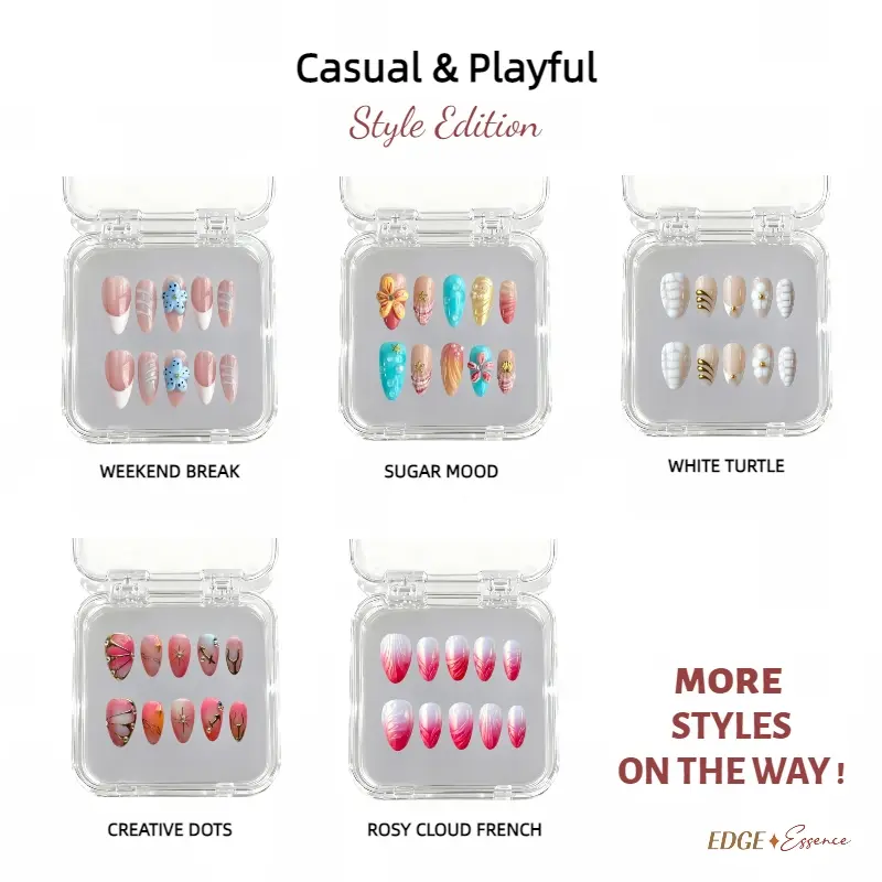 EDGE ESSENCE | Casual & Playful Collection 10 Piece Handmade Press-On Nails