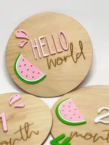 Baby Photo Prop Monthly Milestone Set, Watermelon Baby Milestone Markers Masks Removable