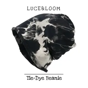 【LUCE&LOOM】Unisex Tie-Dye Slouchy Beanie, Soft Stretchy Polyester Baggy Knit Hat, Cool Street Style Headwear for Daily Wear All Season