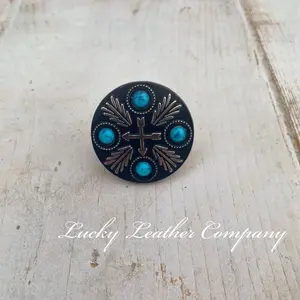 1.5” Wild Rag Slide, Black & Turquoise