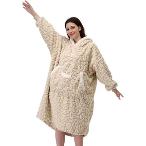Wearable Blanket Hoodie for Women Adult, Warm Cozy Soft   Hooded Sweatshirt, Birthday Gifts for Mom Girlfriend, Leopard -