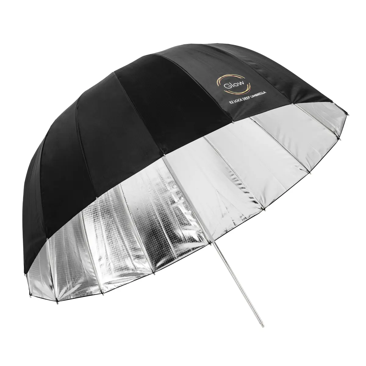 Glow 33" Light Medium Deep Silver Fiberglass Easy-Lock Camera Umbrella for Photography Camera Accessories, Curve