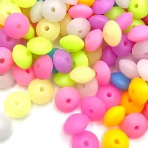 Lentil Silicone Beads - Mix 5 Luminous Spacer Beads - Crafting & Beading DIY