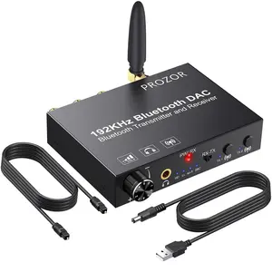 192khz dac digital to analog audio converter with bluetooth 50 audio transmitter and receiver optical to lr converter with aptx hd aptx low latency wireless audio adapter