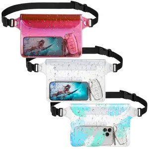 Waterproof Phone Pouch, Fanny Pack with Triple Seal Protection, Screen Touch Sensitive Waterproof Pouch Dry Bag for Beach Kayaking Boating Fishing