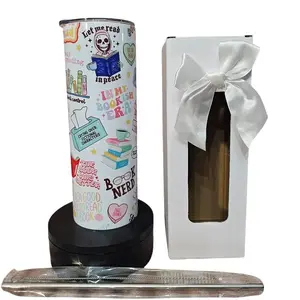 Bookish Booklovers Tumbler 20oz Stainless Steel Tumbler - With Lid & Straw, BPA Free Drinkware