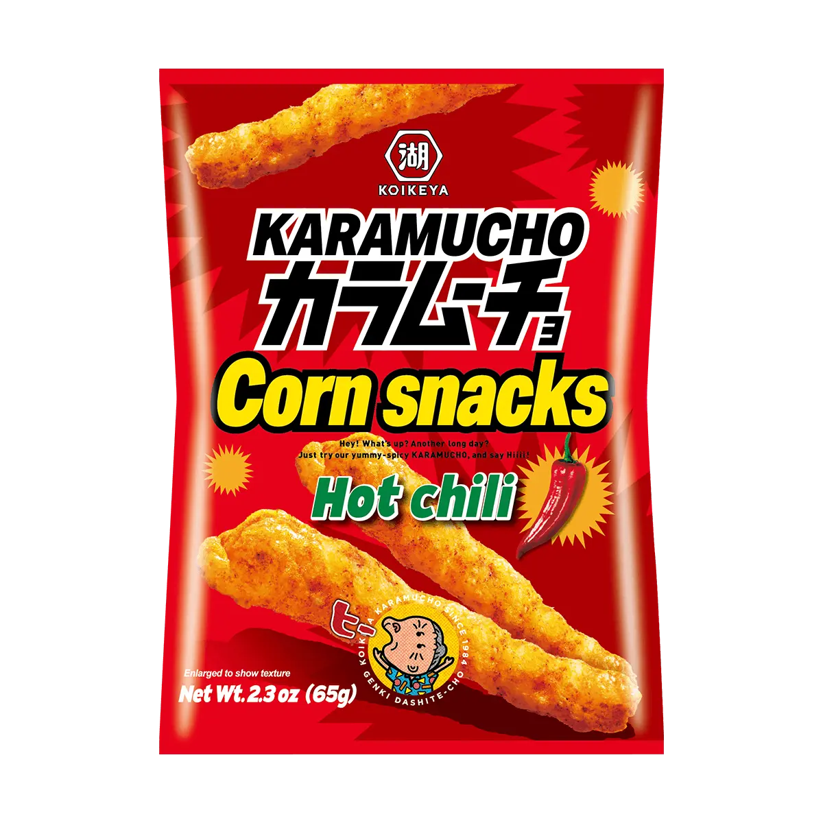 KOIKEYA Kameda Corn Potage Snack, Spicy Flavor, 65g - Crispy Japanese Corn Puffs