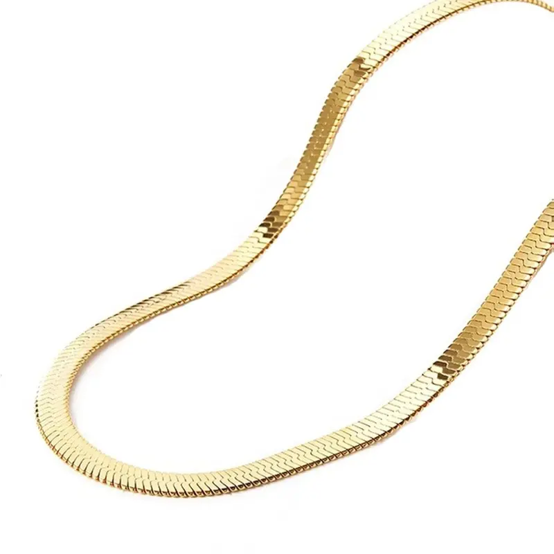 Herringbone Chain 316L Stainless Steel Necklace - 4mm, 6mm (14", 16", 18", 20", 22", 24", 30") - 18K PVD Gold Plated & Silver Tone - Unisex Casual Daily Accessory