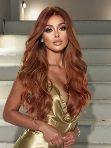 5.5*4*0.5T Lace Front Wig, Glueless Frontal Wig, with Gradient and Long Wavy Hair, Durable High-Temperature Synthetic Fibers for Daily Wear and Festivals