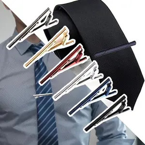 Pack of 6 Men's Tie Clips in Various Colors,Designed for Regular Ties, Suitable for Weddings, Business Events, and Daily Wear