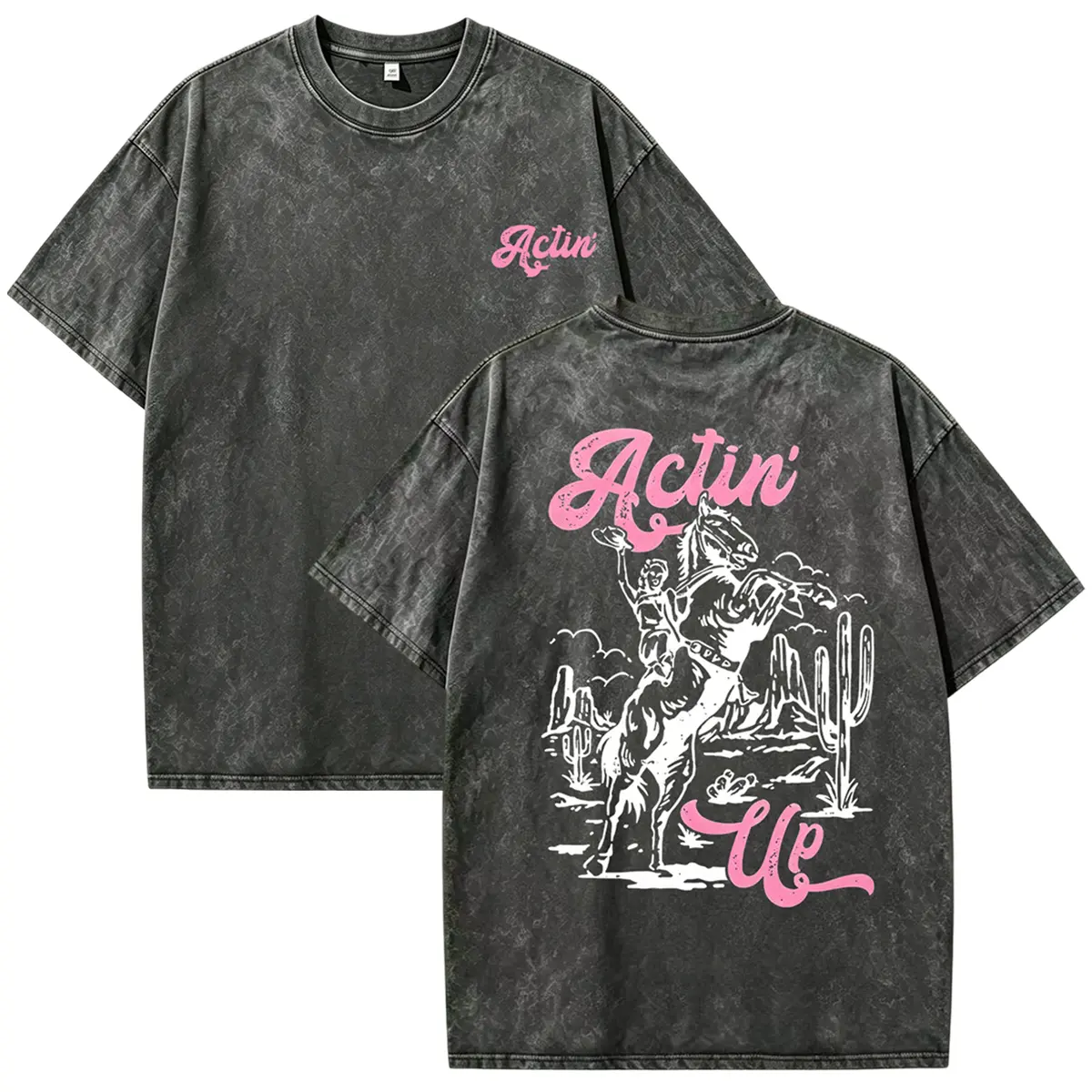 Men’s 100% Cotton Printed Short-Sleeve Tshirt - Classic Washed Distressed Effect, Soft Comfortable Menswear Top, Ideal for Casual Wear & Travel, Summer Clothing, Gift Option, Shortsleeve, Men's T Shirts, Round Neck, Male Clothing