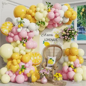 Lemon Balloon Arch Kit with Pink & Yellow Balloons for Bachelorette & Lemon-Themed Party Decor