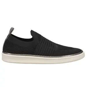 LifeStride Womens Navigate Knit Slip On Sneakers Shoes Casual - Black