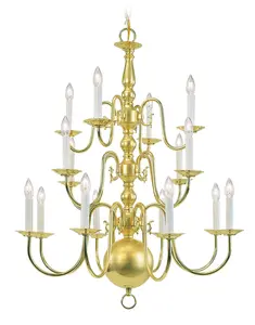 16 Light Polished Brass Chandelier with Steel base material
