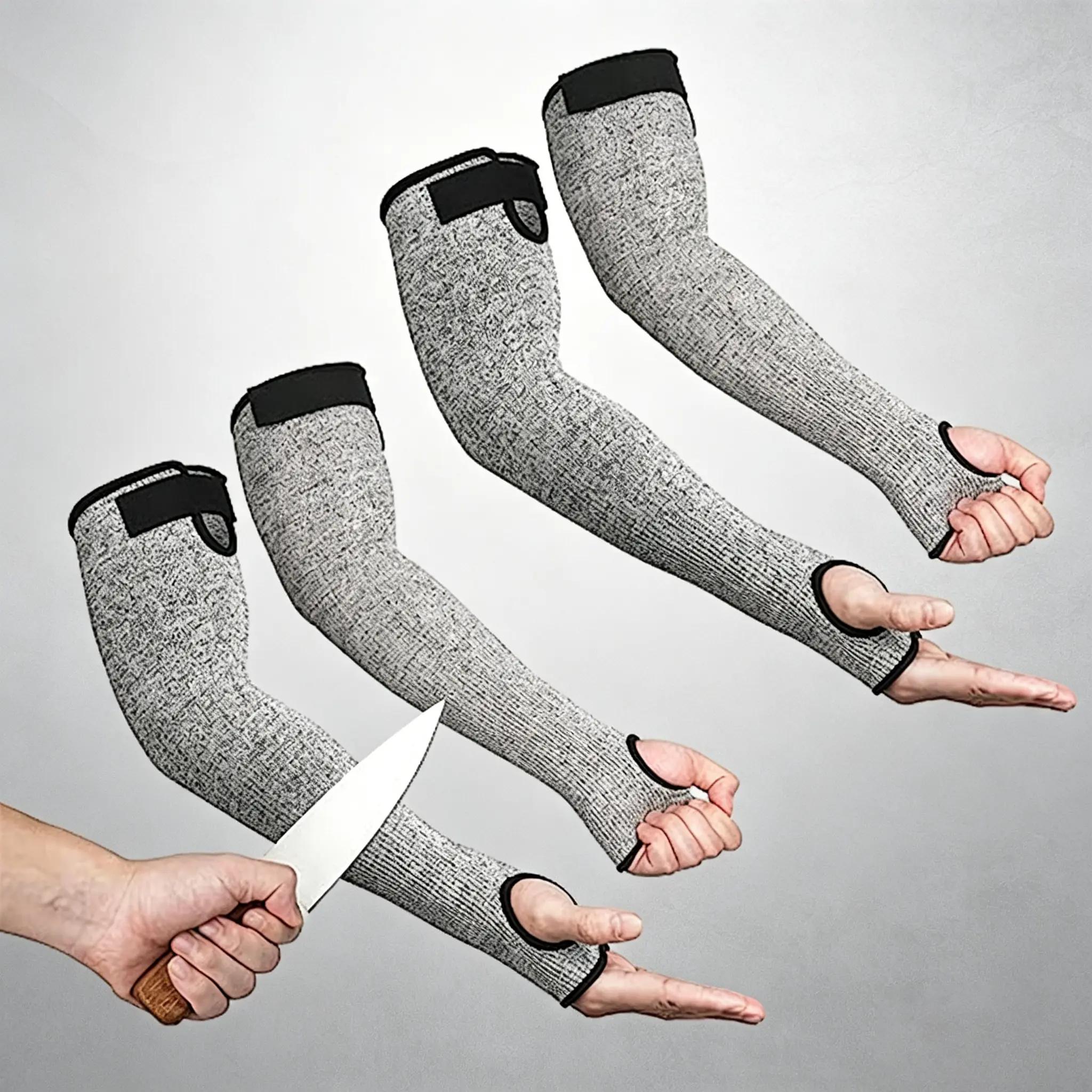 Grade 5 HPPE Arm Sleeves for Construction Site Glass Handling, Built with Cut, Abrasion and Tear Protection