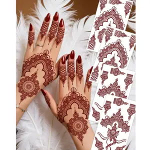 4 Pcs Floral Design Sexy Toe and Finger Nail Flower Temporary Tattoo Stickers, Waterproof Body Art Tattoos for Women, Wedding Party, Henna Designs
