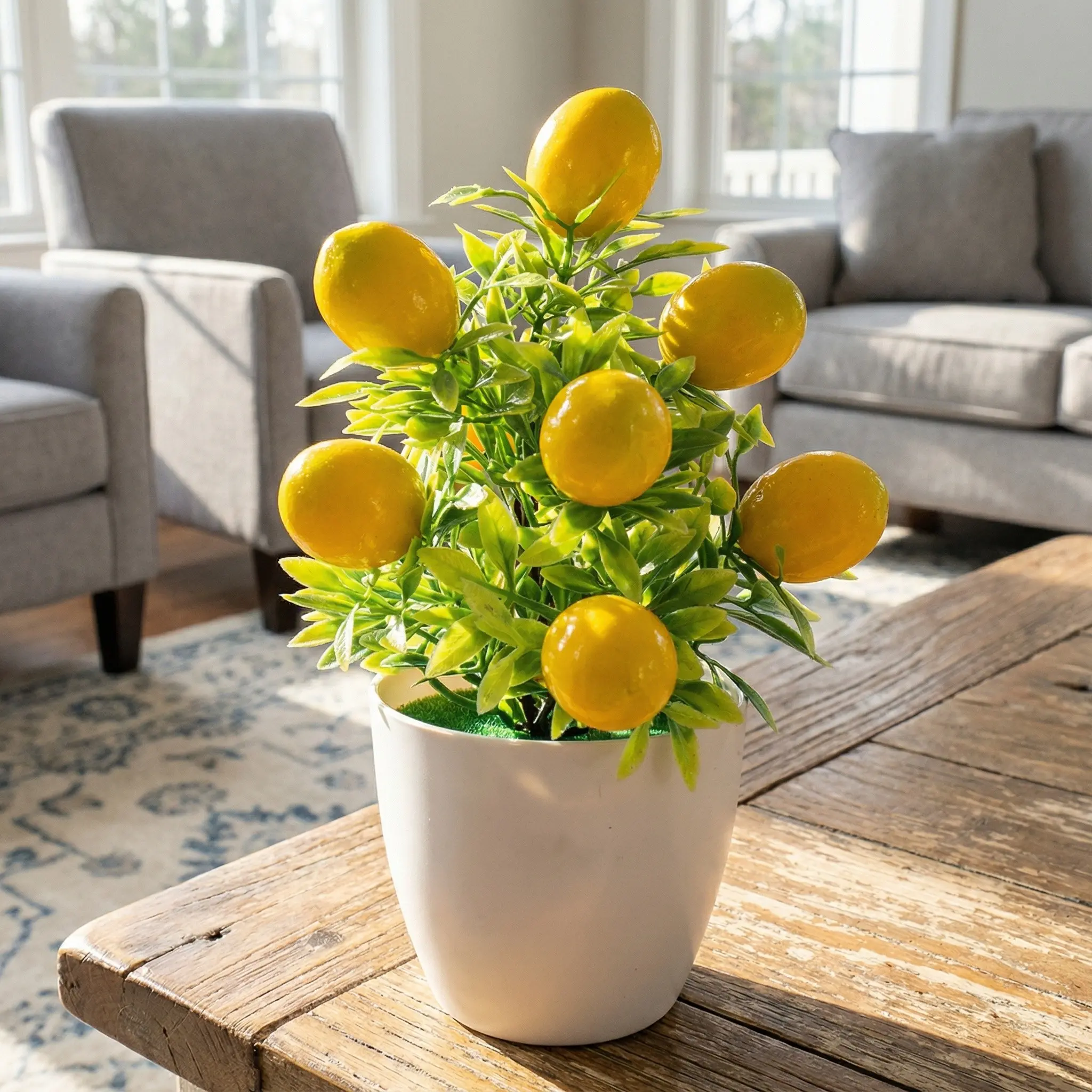 Realistic Lemon Mini Potted Plant, Artificial Fruit Bonsai, Lifelike Fake Plant, Decorative Fake Plants, DIY Desktop Decoration, Office Desk Decor, Bedroom Decor, Fatigue Relief, Fake Indoor Plants, Fake Plastic Plants