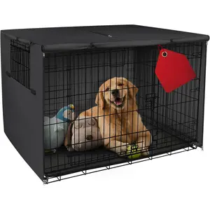 Dog Crate Cover Heavy Duty Polyester Pet Kennel Sunshade Universal Fit for 24 inches Wire Cage