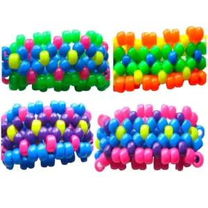 4 Neon Kandi Daisy Bracelet Mini Kandi Cuffs Rave Ready