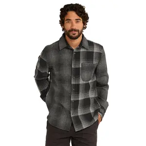 Pendleton Centennial Plaid Shirt Oxford/Grey Mix Ombre 24' Fitted Long Sleeve Casual Minimalist Preppy Autumn Medium Length Plaid Pattern, Fabric, Menswear