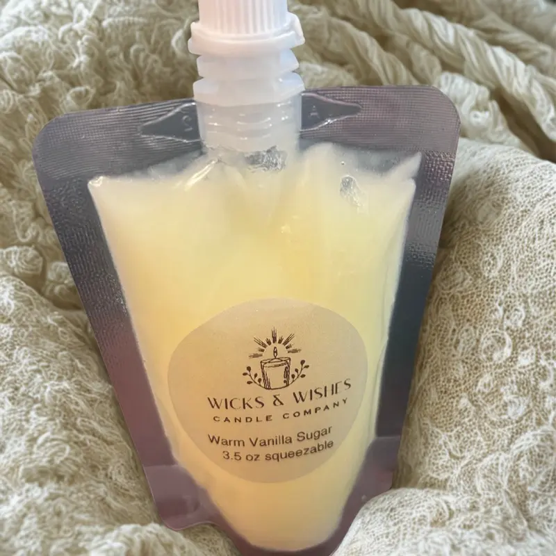 Warm vanilla Sugar Wax Candle, 3 oz Squeezable Home Decor Candle