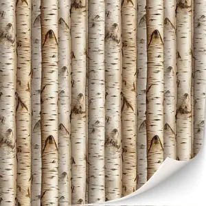 3 Sheets Self-Adhesive Brick Wall Cladding for Dollhouses Scale 1:12 (Birch Logs)