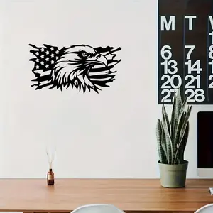 Patriotic American Flag Eagle Metal Wall Decor, Multi-Purpose Hanging Art, Ideal for Independence Day, Christmas, Halloween, Thanksgiving, Decoration
