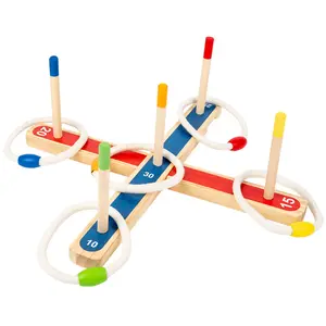 Wooden Hoopla Game Toy, Family Fun Game, 1 Set Multiplayer Throwing Ring Toy, Indoor & Outdoor Sports Toy for Teenager, Birthday Gift