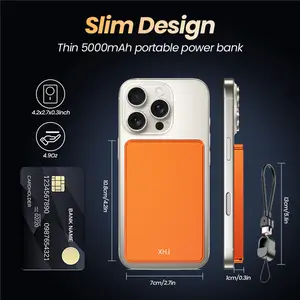 Magnetic Portable Charger 5000mAh, MagSafe-Compatible Wireless Power Bank, USB-C PD 25W Fast Charge, Slim Mini Battery Pack for iPhone 17/16/15/14/13/12, Qi for Android，Mother's Day Gifts